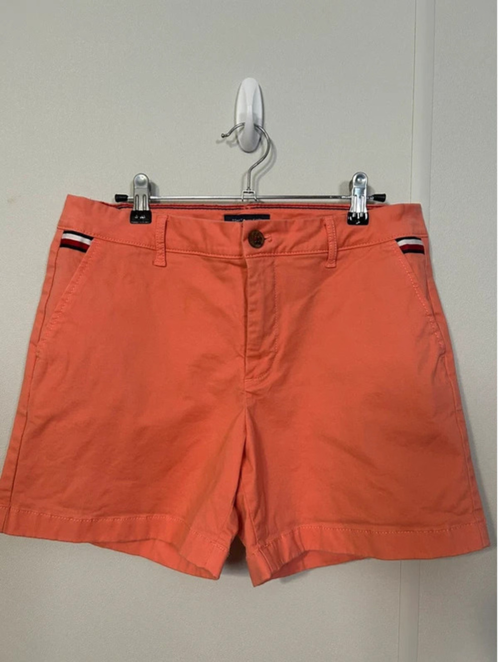 Tommy Hilfiger Classic Stretch Coral Chino Shorts Flag Detail